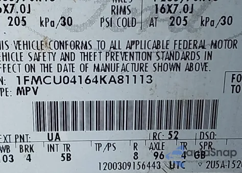 2004 Ford Escape Limited из США, поврежденный, VIN 1FMCU04164KA81113